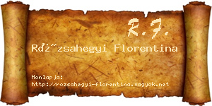 Rózsahegyi Florentina névjegykártya